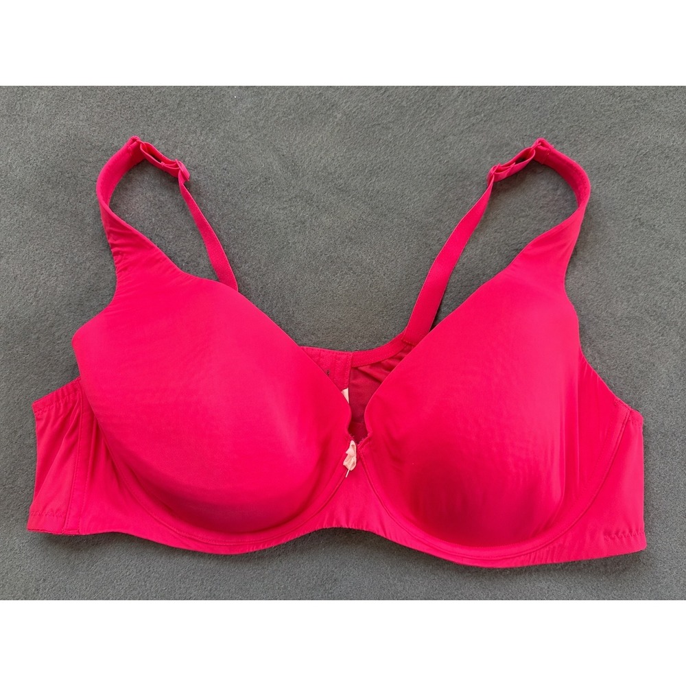 Catherines Intimates Hot Pink Underwire Full Coverage Bra 50C Smooth Molded Cup